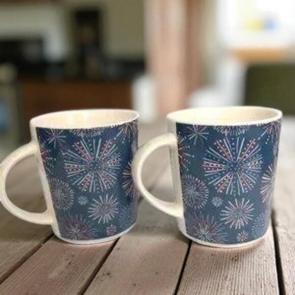 2 USA Fireworks Porcelain Mugs, 18 Oz. - Picture 1 of 8